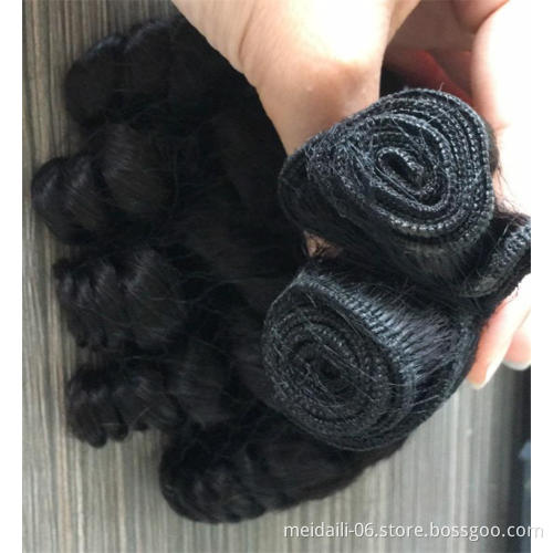 Wholesale Price High Quality Virgin Brazilian Hair Natural Color Double Drawn Fumin human hair Bundles